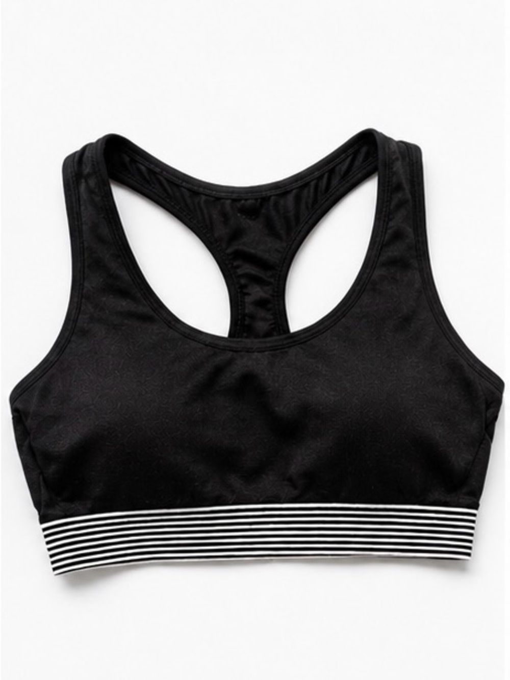 George Black Racerback Sports Bra with Striped Elastic Band medium